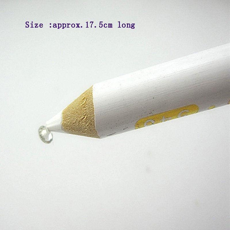 1Pcs Wax White Rhinestones Gem Crystal Picker Pencil Nail Art Setter Pen Pick Up Dotting Pen Rhinestone Crystal Dotting Tools