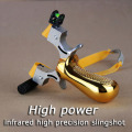 2020 New Laser Aiming Slingshot High Precision Outdoor Hunting Catapult with Flat Rubber Band Outdoor Game Sling Shot Set