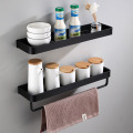 Bathroom Shelf Bath Shower Shelf With Bar Aluminum Black Bathroom Corner shelf Wall Mounted Satin Kitchen Storage holder