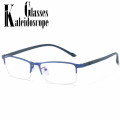 Anti-blue light Business Half Frame Myopia Glasses Men Ultralight Metal Finished Short-sighted Eyewear Women -1.0 -1.5 to -6.0