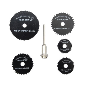 6pcs/set Mini HSS Circular Saw Blade Rotary Tool For Wood Cutting Discs Drill Mandrel Cutoff Dremel Metal Cutter Power Tool Set