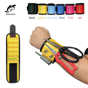Geoeon Polyester Magnetic Wristband 10pcs Strong Magnets Portable Bag Electrician Tool Bag Screws Drill Holder Repair Tool Belt