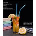4/8pcs Reusable Metal Drinking Straw High Quality 304 Stainless Steel colorful black Metal Straw with Cleaner Brush 215*6mm