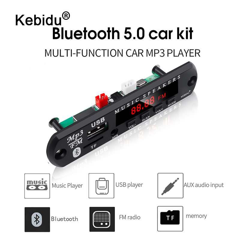 Car Audio USB TF FM Radio Module Wireless Bluetooth 5.0 5V 12V MP3 WMA Decoder Board MP3 Player with Remote Control For Car