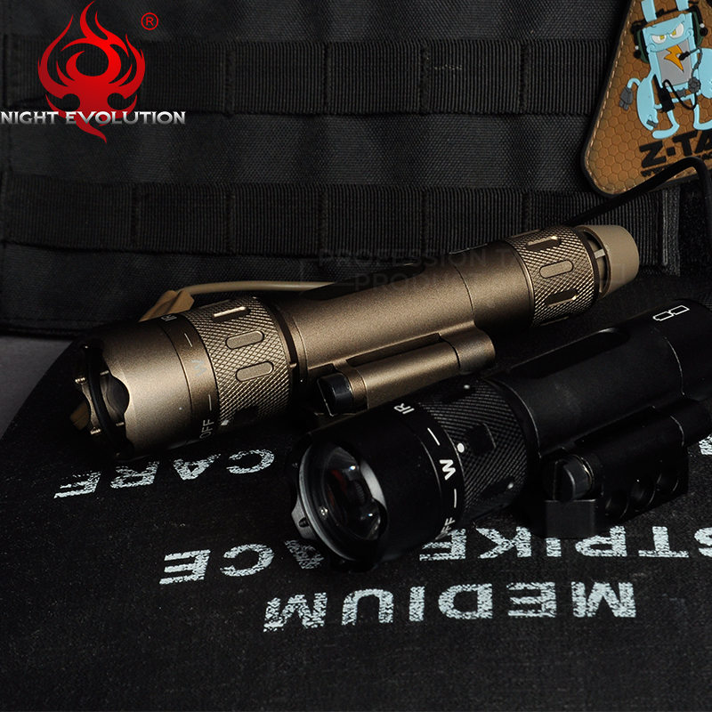 Night-Evolution Tactical Flashlight WMX200 Red IR Light Rifle Fold Mount Hunting Lamp Gun Weapons Light NE08036