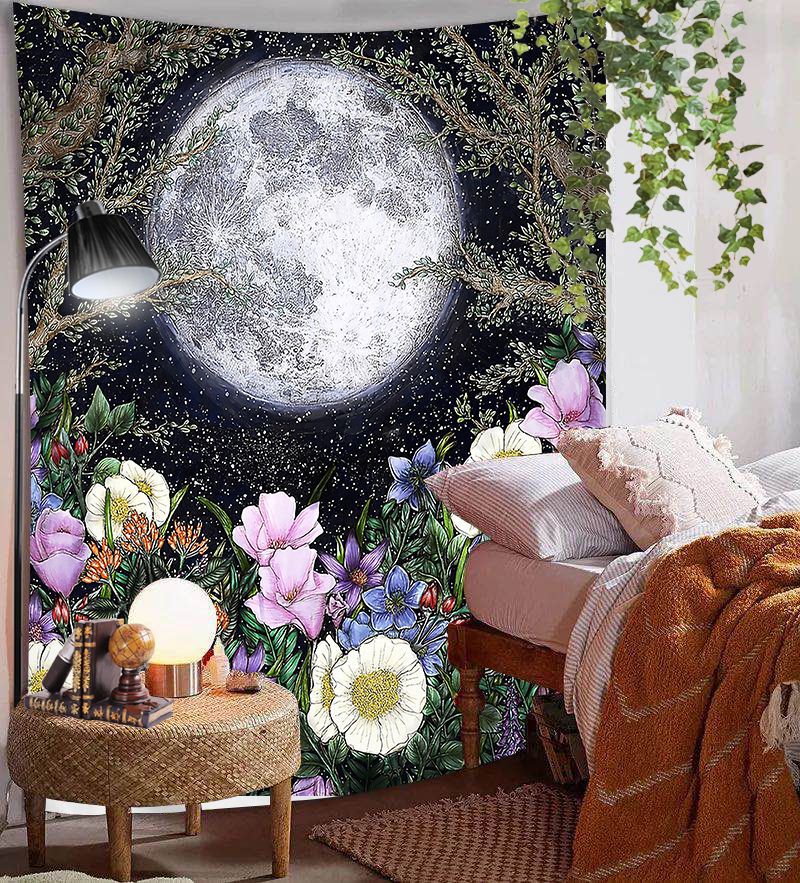 Flowers Tapestry Art Bohemian Wall Hanging Bohemian Printed Microfiber Fabric Home Decoration Bedspreadx Wall Tapestry