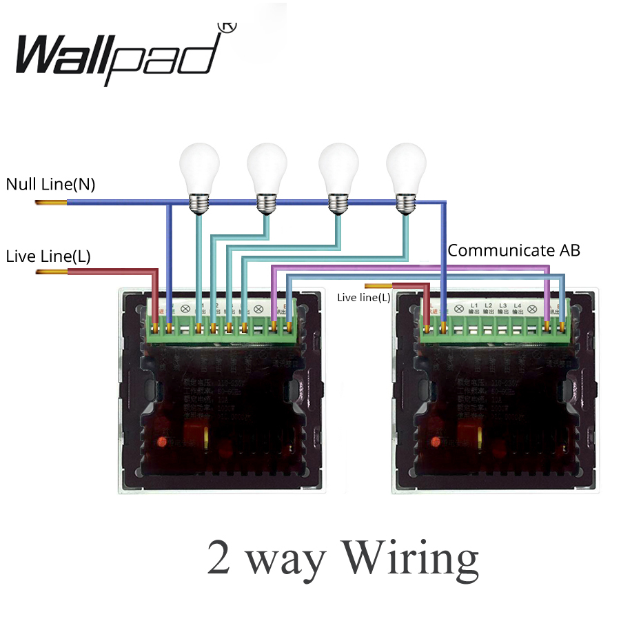 Metal 2 Gang 1 Way Touch Switch Wallpad Luxury Wall Switch Satin Metal Panel Touch Glass Sensor Wall Smart Touch Switch