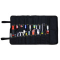 22 Pockets Hardware Tool Roll Pliers Screwdriver Spanner Carry Case Pouch Bag Rolled Up Hardware Holder Oxford Cloth Red/Black