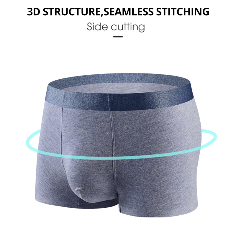 HSS New Style Trend Light Luxury Men's Underwear Bamboo fiber Seemless Men Boxers Breathable short Homme Underpants 3pcs / lot