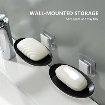 Creative Soap Box Wall-mounted Suction Cup Soap Box Free Punch Drain Rack Simple Soap Dish For Bathroom Toilet Portable Soap Box