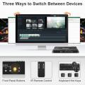 KVM Switch 4 Port 4K@60Hz Ultra HD 4x1 with 2 Pcs 5ft KVM Cables Supports USB 2.0 Device Keyboay & Mouse Pass Through