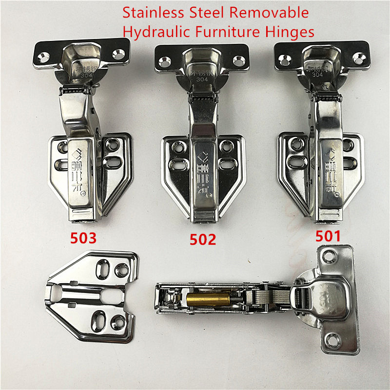 High quality Stainless steel removable Hinges Hydraulic Furniture Hinges Damper Buffer Cabinet Cupboard Door Hinges Soft Close
