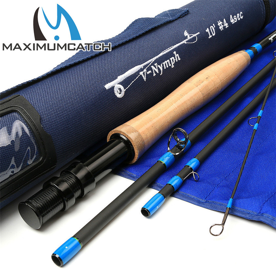 Maximumcatch 10FT-11FT 2/3/4WT 4Sec Nymph Fly Fishing Rod IM10 Graphite Carbon Fiber Fast Action Fly Rod with Nymph Line