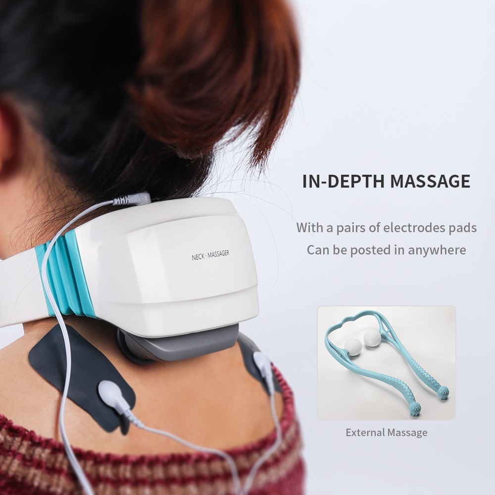 Electric Pulse Magnetic Back Neck Massager Infrared Heating Intelligent Neck Vibration Massage Device Cervical Muscle Relaxation