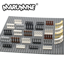 Marumine 30PCS MOC City Accessories Bricks Fence Railing Stairs House Garden Toy Building Blocks Parts