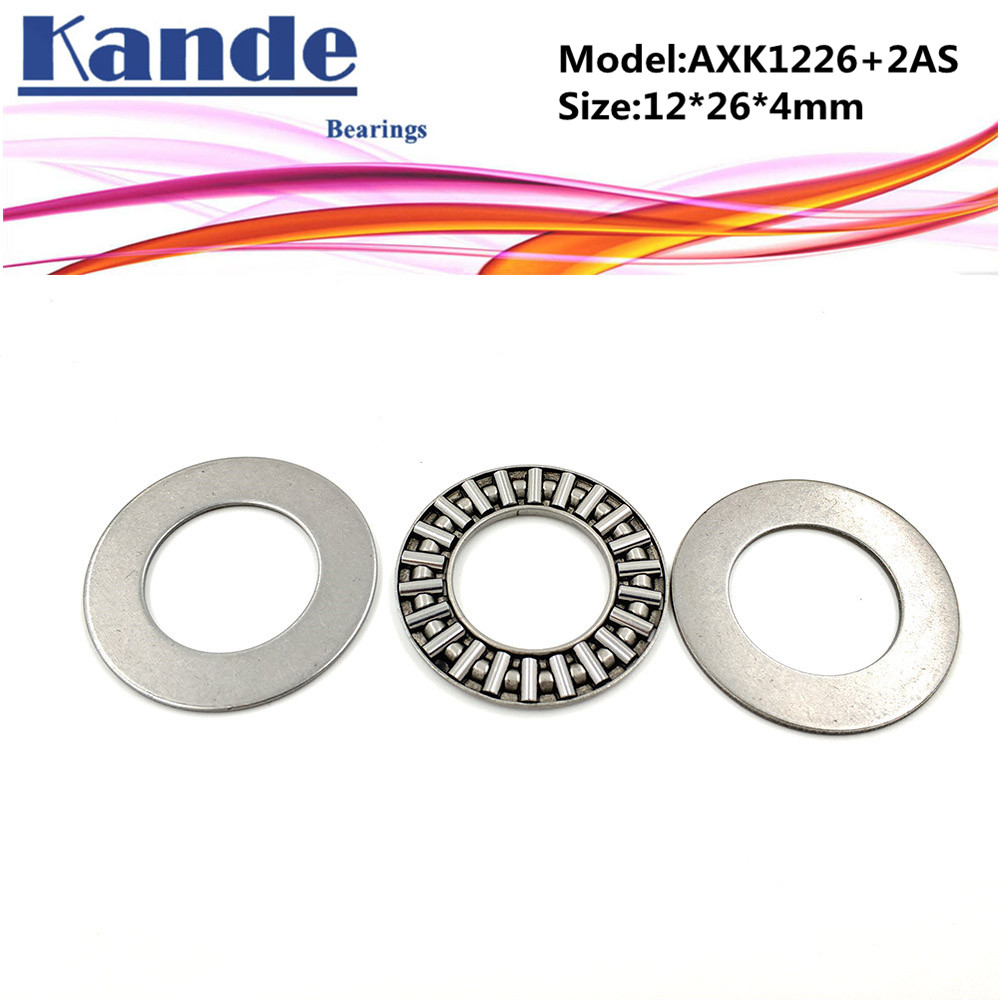 AXK1226 + 2AS 1PC Thrust Needle Roller Bearing With Two AS1226 Washers 12*26*4 mm Plane Thrust Needle Roller Bearing