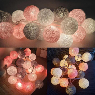 5M 20LED Cotton Ball Garland Lights String Christmas Xmas Outdoor Holiday Wedding Party Baby Bed Fairy Lights Decoration JQ