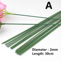 5pcs/lot Flower Stems Green Wire Artificial Flowers Heads Accessory Florist Craft DIY Silk Flower Stems for Wedding Decoration