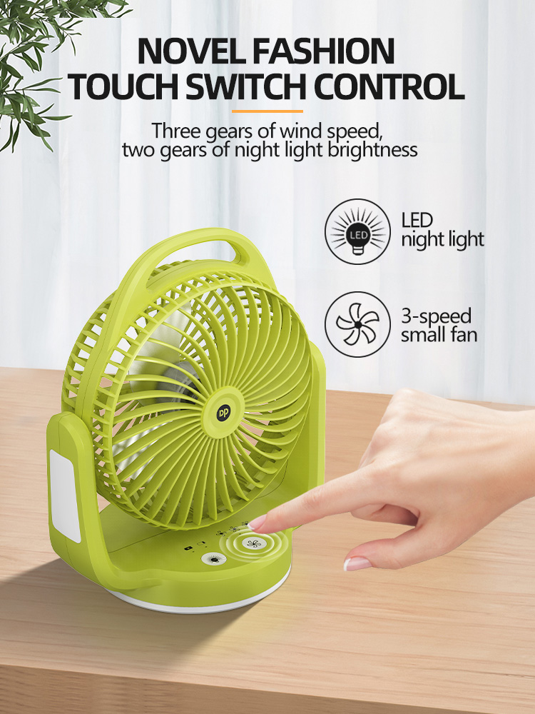 6 inch Rechargeable Desktop Fan with Emergency Light and Hook-7620-detail-6