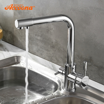 Accoona Kitchen Faucet Taps Water purification Function Clean Water Filter Brass Purifier Faucet Kitchen Vessel Sink Tap A5179-4