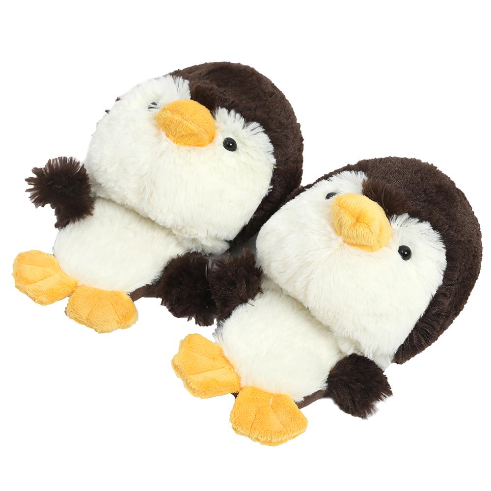 Kawaii Duck Slippers Cute Novelty Panda plush Warm Winter Teen Slippers Fun Adult Penguin Animal Slippers for Women Slides