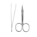 2Pcs/set Professional Stainless Steel Eyebrow Tweezer + Eyebrow Scissors Manicure Face Hair Remover Trimmer Clip Makeup Tools