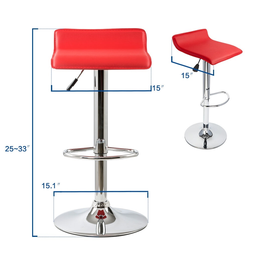 3-Piece Bar Table Bar Stools PU Leather Adjustable Height Swivel Home