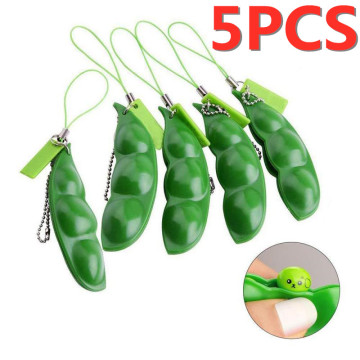 fidget toys squishy squeeze peas bean anti stress decompression edamame toys keychain foe adult children kid squishies focus toy