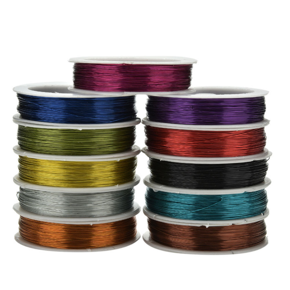 40m Iron Craft Wire 0.5mm Spool Soft DIY String Jewelry Craft Metal Wire for DIY Decorative Flowers Wreaths/Needle needle