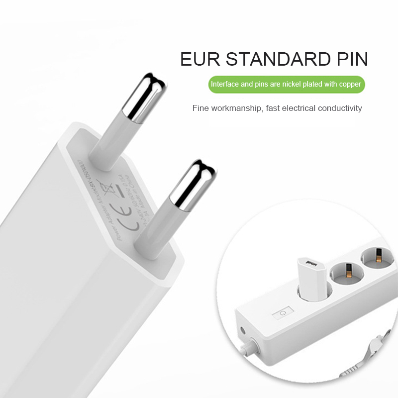 Travel Wall Charge Charger Power Adapter 5V 1A European EU Plug One USB Port AC Euro Charger for Small Mobile Phone