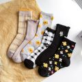 2 Pairs/Pack 2020 New Autumn Vintage Flower Women Socks Cotton Crew Cut Socks Women Winter Size 35-39