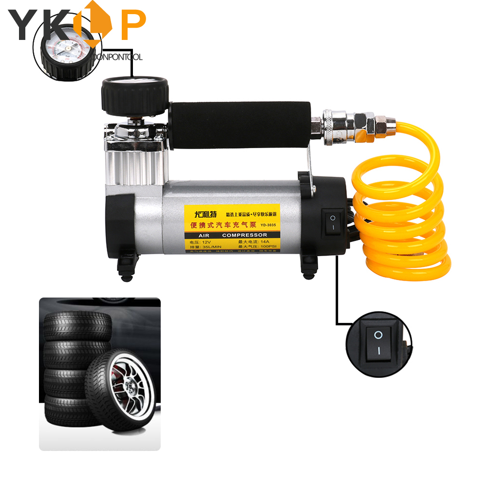 12V Car Auto Electric Pump Air Compressor Kit Portable Tire Inflator Tool 100PSI