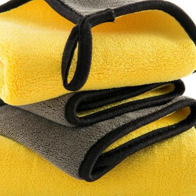 600GSM 30x30/40/60CM Car Wash Towel Microfiber Car Cleaning Drying Cloth Hemming Car Care Cloth Wash Towel Thick Sponge