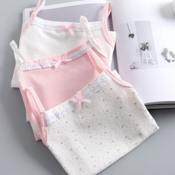 Girls Camisole Singlet Underwear Tank Cute Princess Lace Undershirts Cotton Tank Bow Tops for Baby Girl Kids Children Clothing