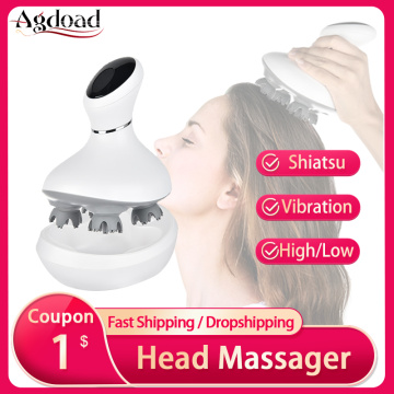 AGDOAD Smart Head Scalp Massager USB Charging Wireless Head Massage Device Stress Relax Body Back Massager for Prevent Hair Loss
