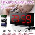 USB LED Alarm Clock FM Radio Digital Snooze Table Clock Wake Up Light Electronic Clock Dual Alarms Setting Home Decoration Alarm