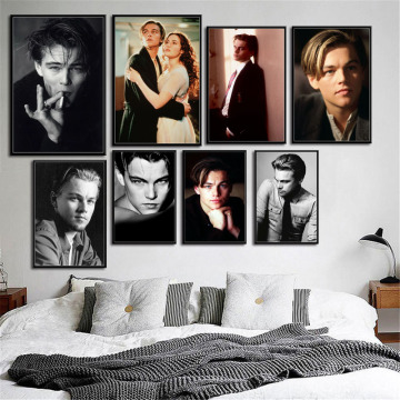Leonardo DiCaprio Movie Star Actor Canvas Poster Prints Photo Portrait Pictures Bar Hotel Cafe Wall Art Decor Mural A697