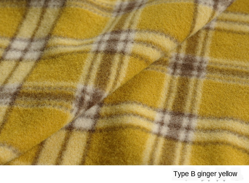 Check Brushed Polyester Wool Coating Fabric for Coats Jackets Cloaks Scarves Gloves Material by the Half Yard