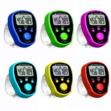 1PC LCD Digit Electronic Finger Counter Resettable Hand Tally Five Groups Counters Finger Electronic Counter Random Color