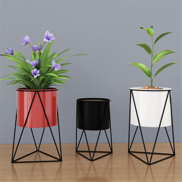 New Durable Geometric Metal Flower Pot Stand Indoor Garden Plant Holder Display Planter Iron Flower Stand Gardening Supplies S/L