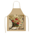 Vintage Flowers Aprons Women Men Rose Cotton Linen Aprons for Kitchen Home Cooking Baking Cleaning Accessories