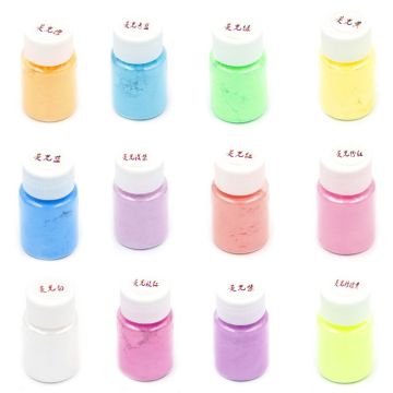 12 12 Pcs/set 25ml New 12 Color Fluorescent Pearlescent Powder DIY Crafts Jewelry Making Epoxy Pigment Crystal Glue Filling