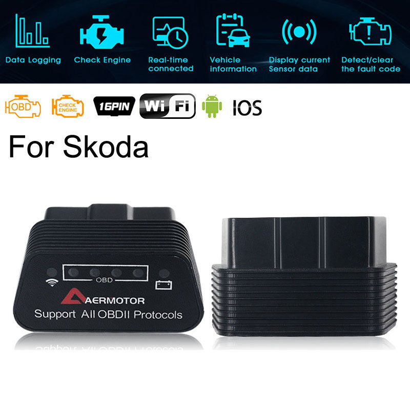 for Skoda Octavia Superb YETI Fabia Rapid Kodiaq WIFI ELM327 OBD2 Scanner Code Reader Diagnostic Tools for Android IOS Windows