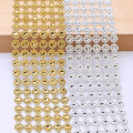 1Yard Gold Silver Sunflower Rhinestone Crystal Ribbon DIY Frame/Phone case/Vlothing accessories 6-Rows Artifical Diamond Ribbons