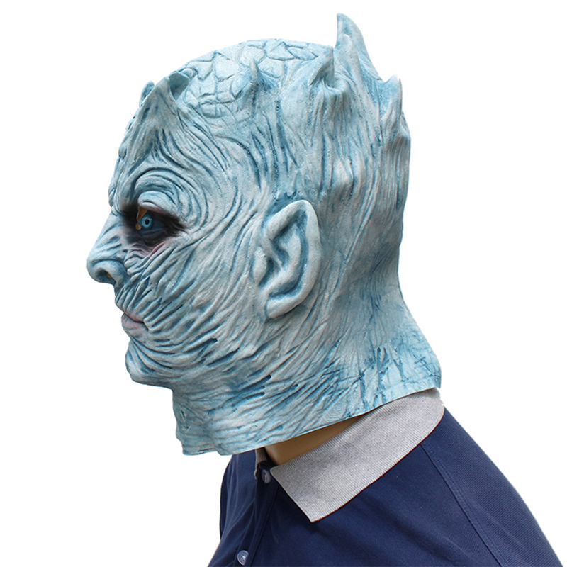 The Movie Night King Cosplay Mask Walker Face NIGHT RE Zombie Latex Party Mask Adult Throne Costumes