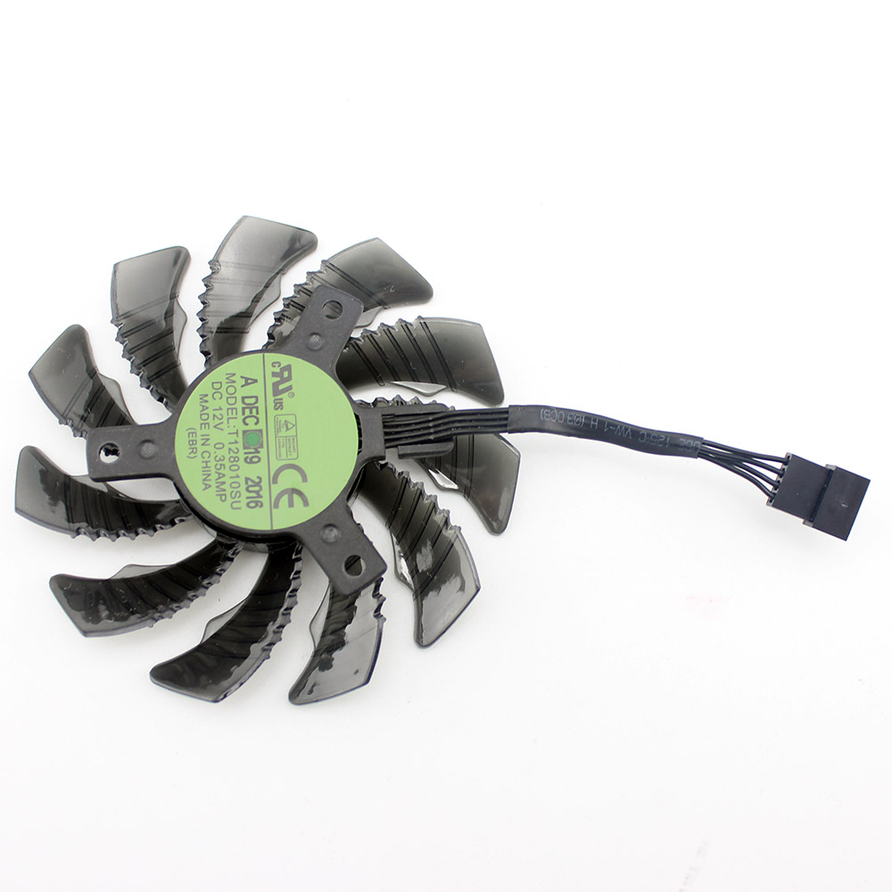 2/PCS 78MM T128010SU PLD08010S12HH 12V Cooling Fan for Gigabyte GTX1050Ti 1050 For RX550 RX560 Graphics Card 4Pin Cooler Fans