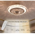 50cm crystal led ceiling fan lamp with lights remote control ventilator lamps Silent Motor bedroom decor modern fans ceeling