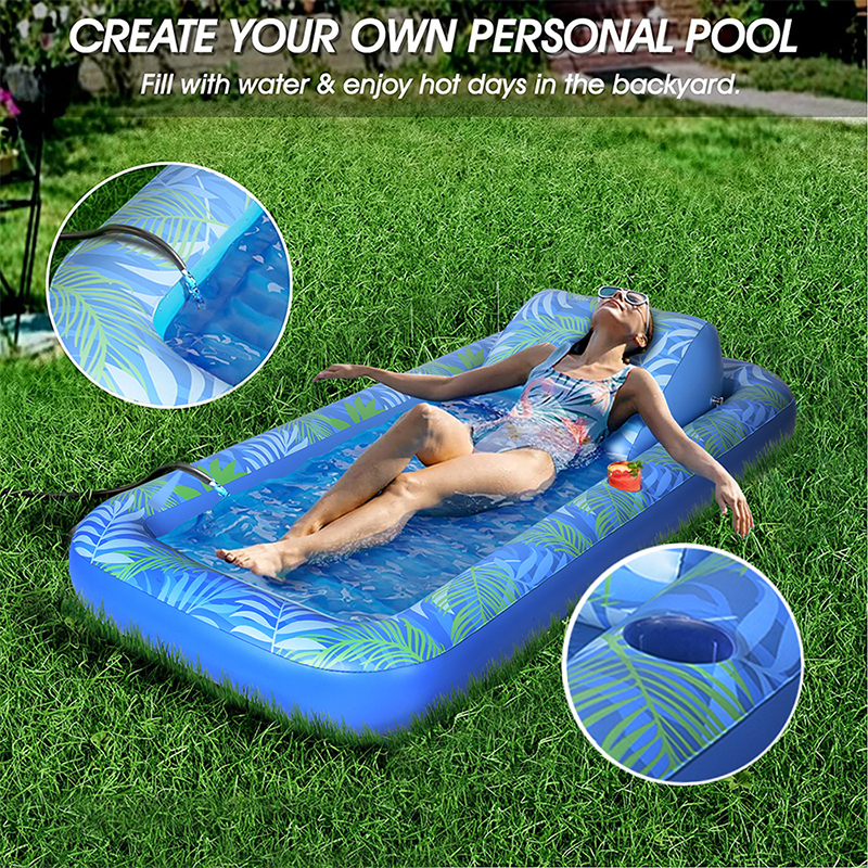 Inflatable Tanning Pool Lounger Float Sun Tan Tub 6