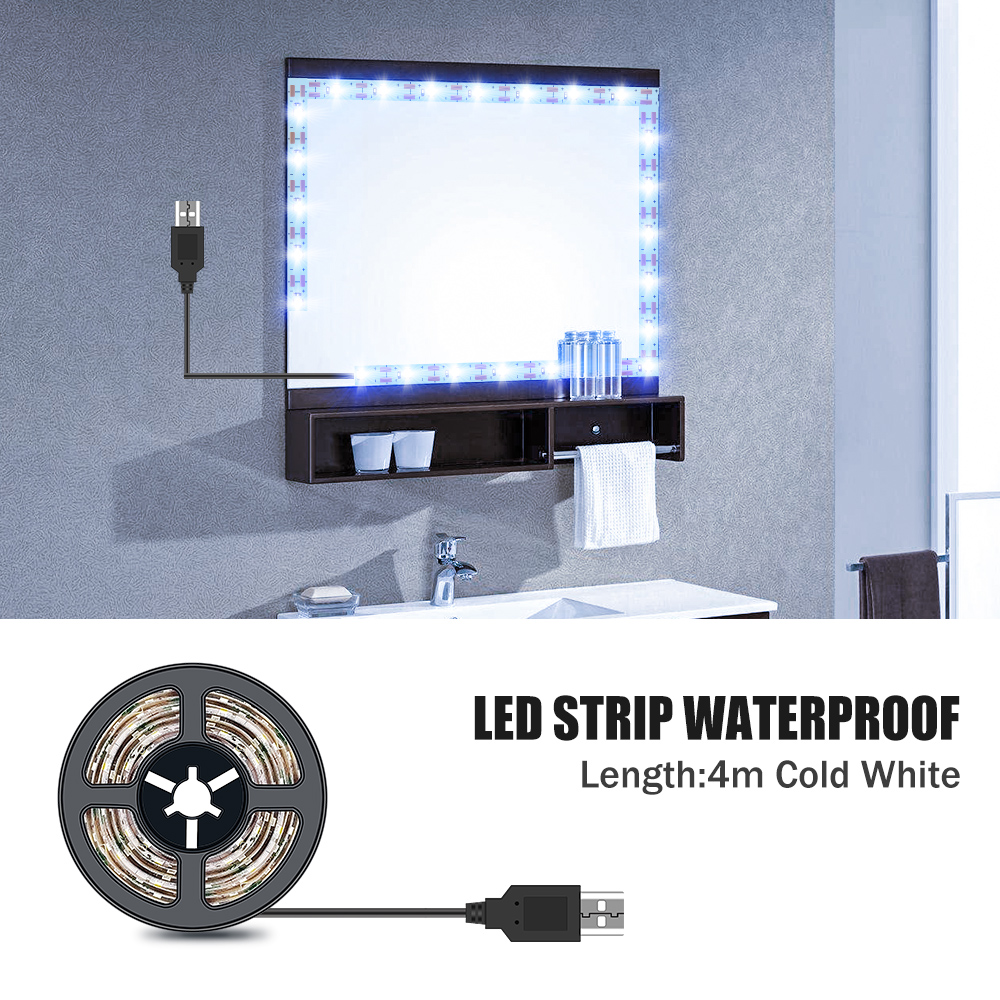 LED Dressing Table Cosmetic Lamp USB Makeup Vanity Mirror Light LED 5V Waterproof 0.5 1 2 3 4 5 M USB Hollywood Decoration Lamp