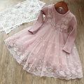 Girl Lace Dress Age 3-8 Baby Kids Princess Dresses Long Sleeved Wedding Party Dress Children Clothes Wedding Gown Formal Events